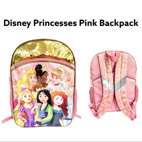 NWT Disney Princesses Pink Girls' Backpack - Picture 1 of 11